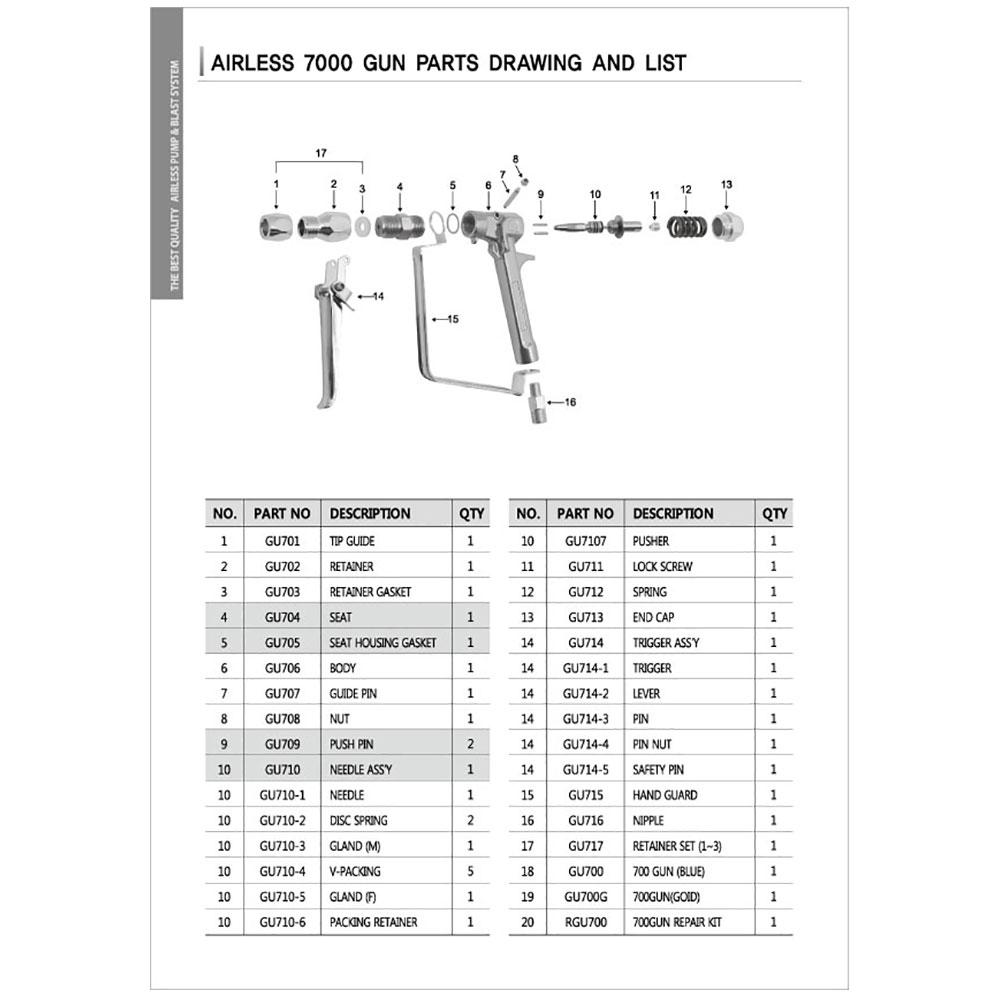 Airless YL-7000 Gun