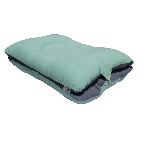 Functional cotton pillow to be cleaned entirely to bacteria in internal roll pillow - Mint, Blue