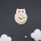 detail image2 Rich Owl non-ticking Silent Wall Clock (peach)