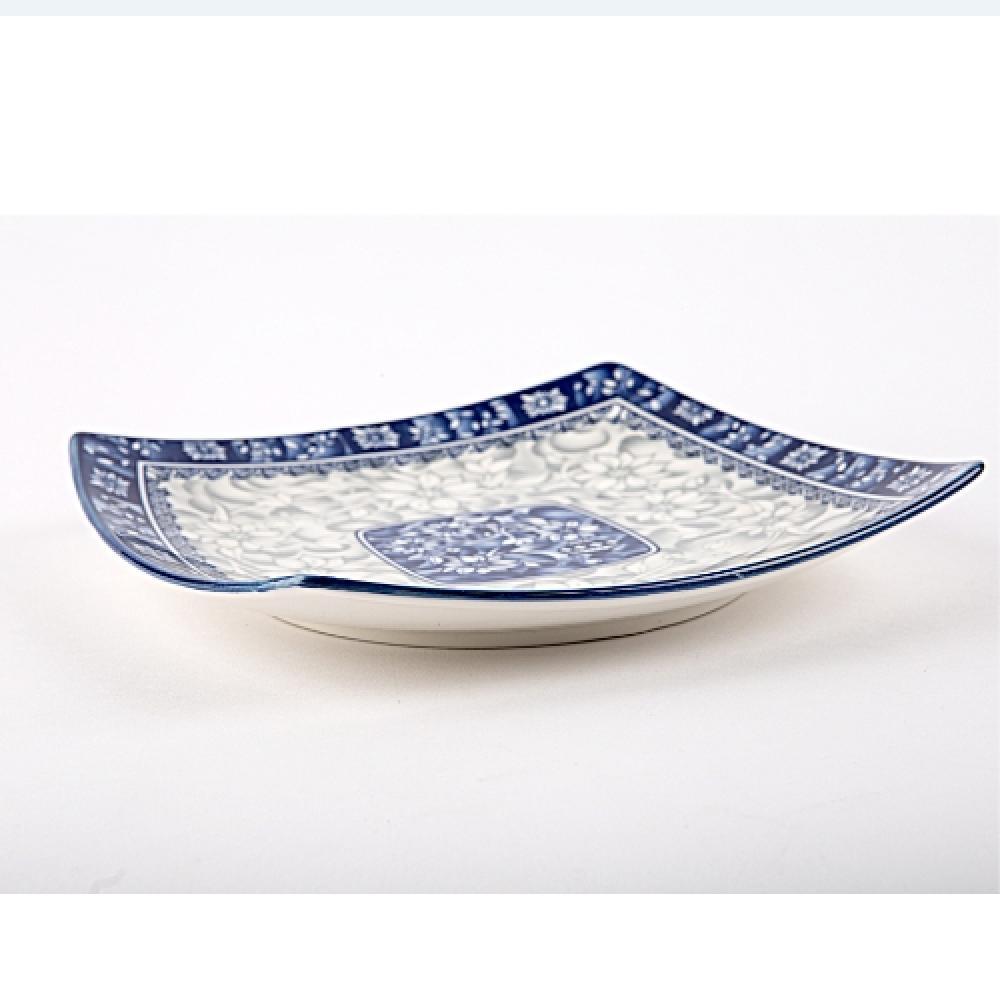 centaurea cobalt-gray square plate