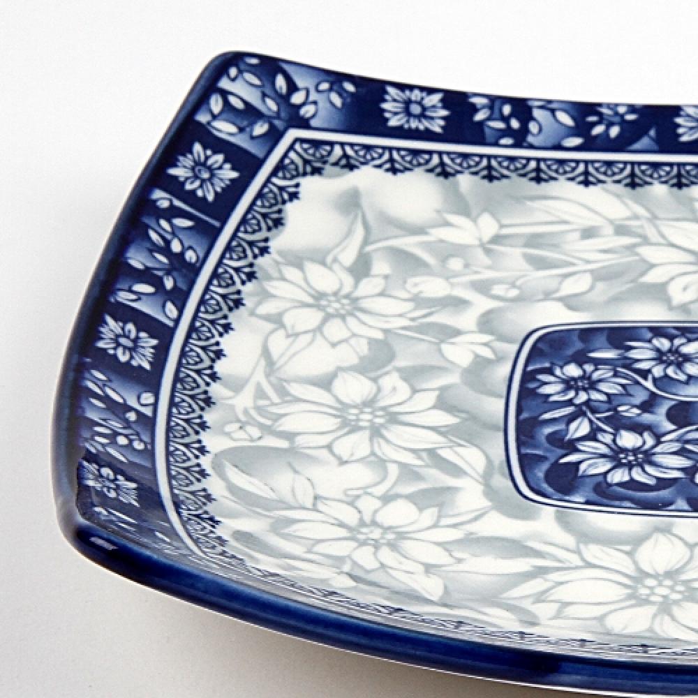 centaurea cobalt-gray square plate