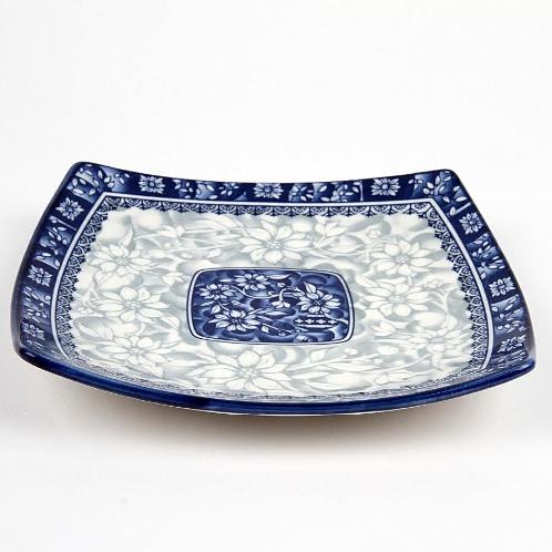 centaurea cobalt-gray square plate