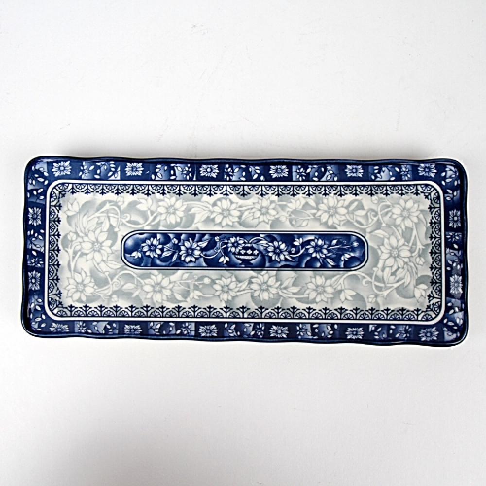 centaurea cobalt-gray rectangle plate
