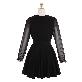 detail image2 op4084 feminine silhouette chiffon sleeve span flare wrap dress