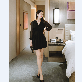 detail image3 op4084 feminine silhouette chiffon sleeve span flare wrap dress