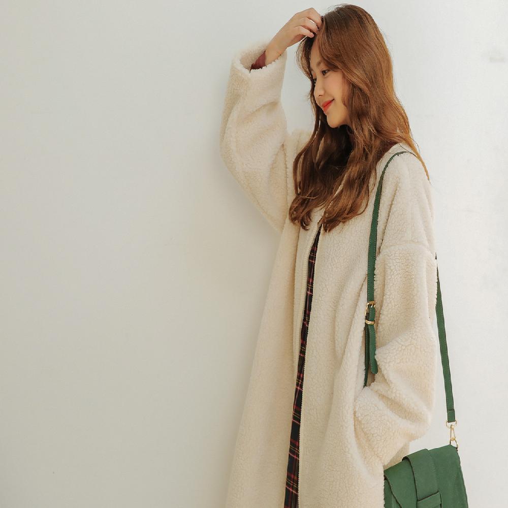 Wool Long Zip up Cardigan