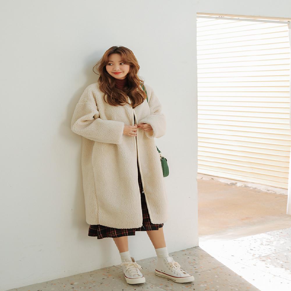Wool Long Zip up Cardigan