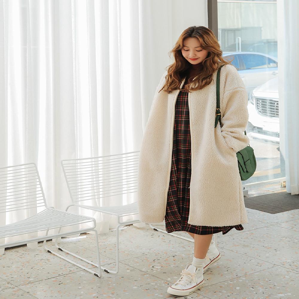 Wool Long Zip up Cardigan