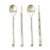 [Living Total Art] Yugi (Bangjja/Korean Brassware) Spoon & Chopstick set for 2 serving