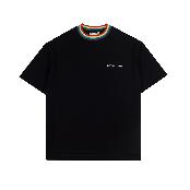 RAINBOW NECK POINT TEE BLACK