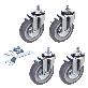 full image 5inch Heavy Duty Caster, All Swivel 1/2-13UNC1 Stem Caster with Side Locking and Rubber Plastic