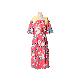 full image L Pink Flower Off Shoulder Dress