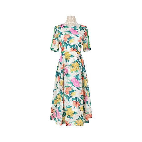 full image Watercolor Floral Pastel Dress