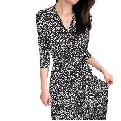 WRAP ME in Cami A-Line Maxi Dress 3/4 Sleeve Faux Wrap Long Maxi Dress Pink, Navy