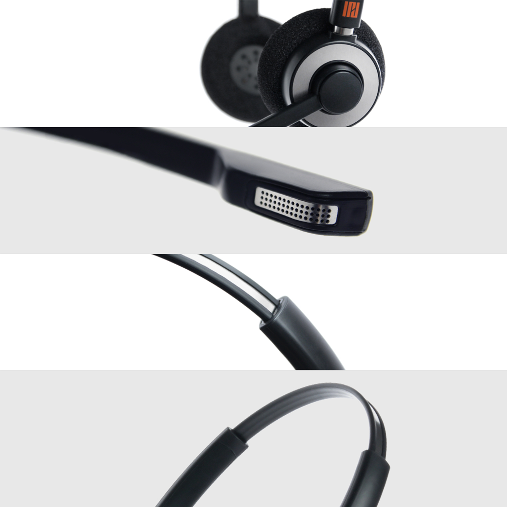 IPD IPH-165 Binaural NC Headset wit HIS-02 cable for Avaya IP 1608,1616, 9610, 9620, 9620L, 9620C, 9