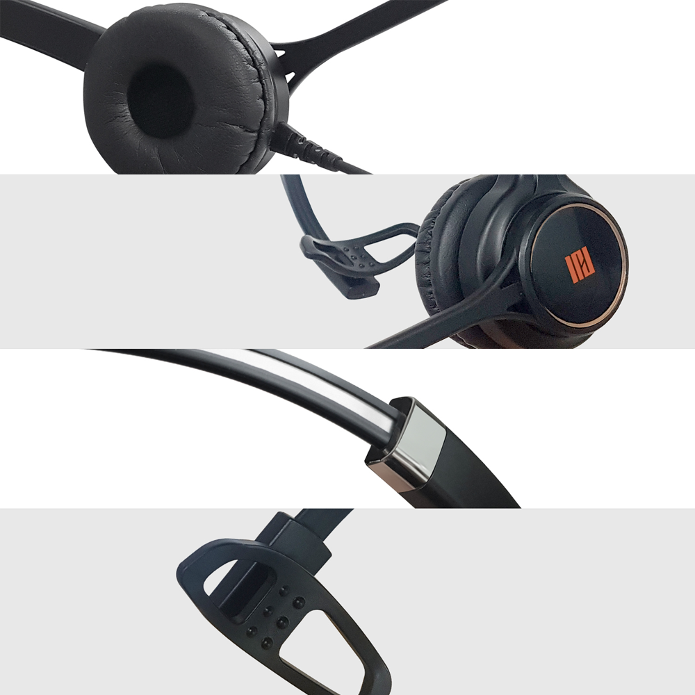 IPD IPH-250 Single Ear Noise canceling Headset with 2.5mm jack for Cisco SPA, Polycom, Grandstream,