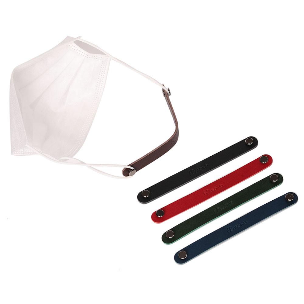 HOUSOLVE Fashion Mask-Strap 5Pcs / Storage Mask / No Ear Pain / Leather Handmade