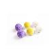 detail image1 6 wool balls(purple and yellow and white)