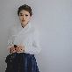 detail image1 Korean traditional skirt with rambling rose(navy)