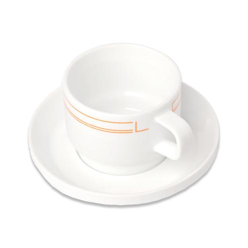 El Café Cappuccino Cup and Sauser