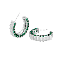 detail image1 Solar Circle Emerald Earrings ( S925 )