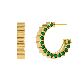 full image Solar Circle Emerald Earrings ( S925 )