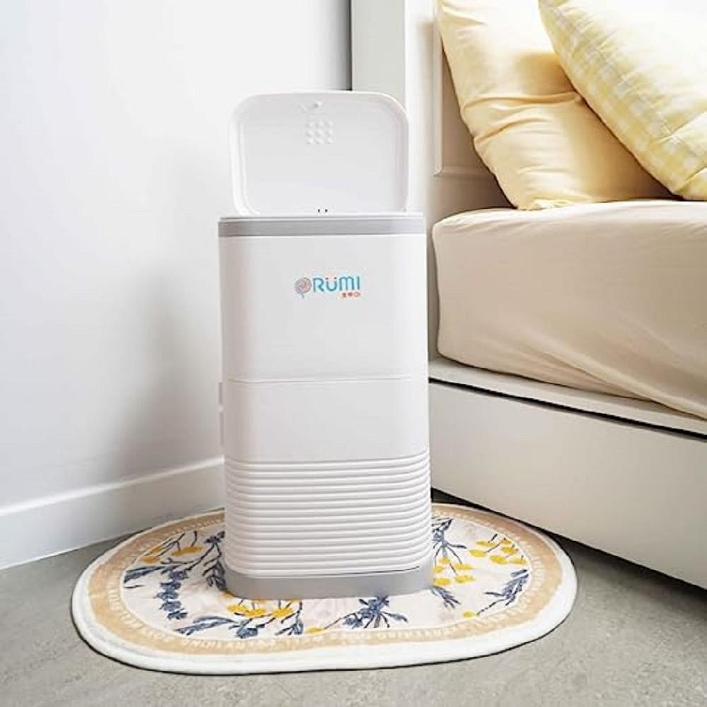 ORUMI Premium Eliminator Odor Trash Bin (16L) (Included 5 Refill Bags) - One-Click, Odor Free, Inter