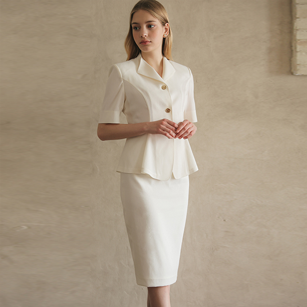 Summer Slick Basic Pencil Skirt - Ivory