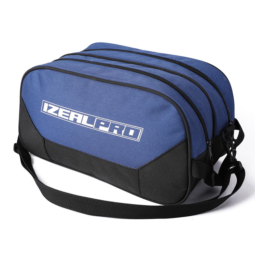 IZEALPRO Double Compartment Shoe Bag Two-Tone and with 2 zippered ones(Red, Blue)