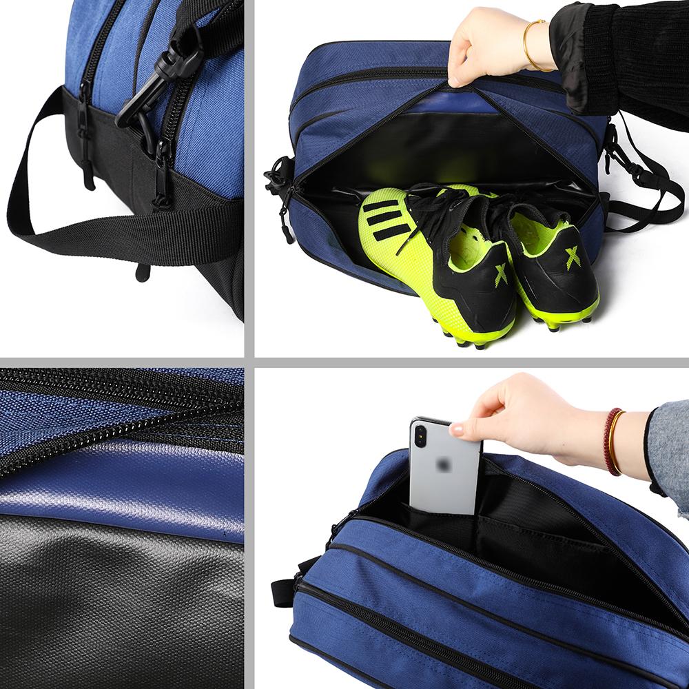 IZEALPRO Double Compartment Shoe Bag Two-Tone and with 2 zippered ones(Red, Blue)