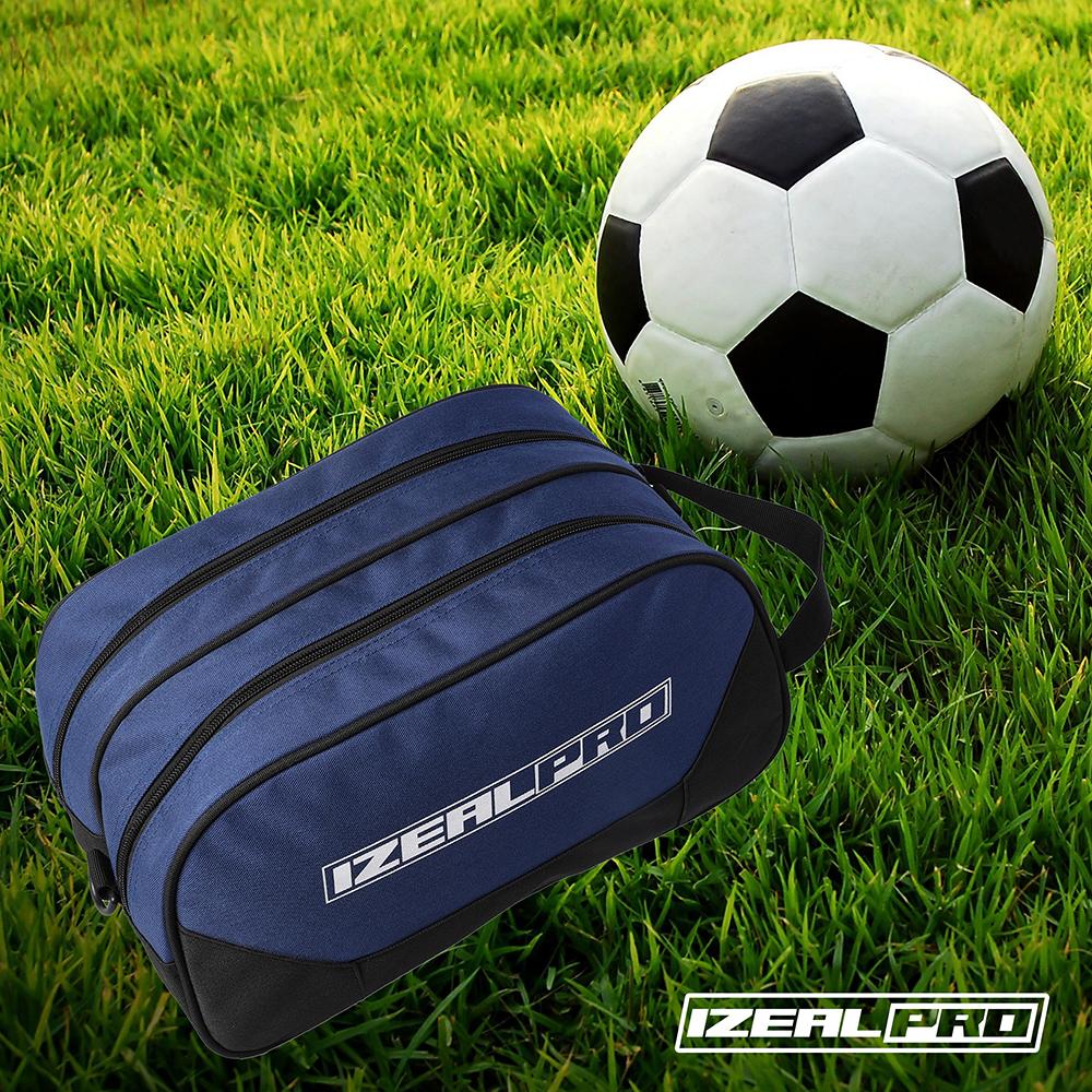 IZEALPRO Double Compartment Shoe Bag Two-Tone and with 2 zippered ones(Red, Blue)