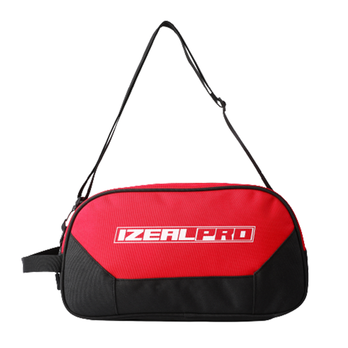IZEALPRO Double Compartment Shoe Bag Two-Tone and with 2 zippered ones(Red, Blue)