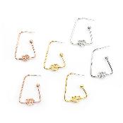 OKI Triangle Women Hypoallergenic Hook Lobe 15k Gold Plating Hoop Earrings