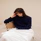 detail image4 Premium pure cashmere100 cable knitting roundneck pullover - My lady navy