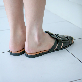 detail image4 SHUBUG Women's Wave Mule Weaving Strap Square Flat Flip-flop Slippers 1cm