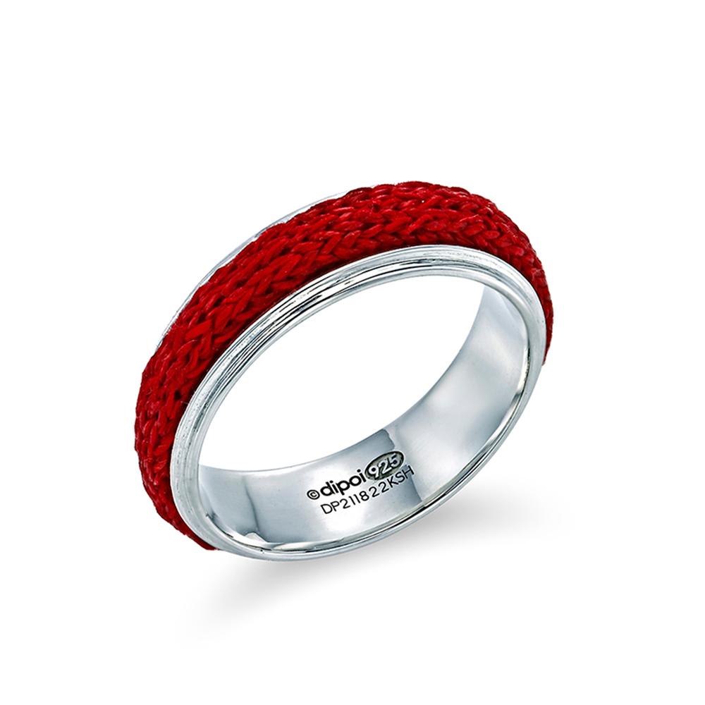 Silver ring and kitting ring set (5 colors)