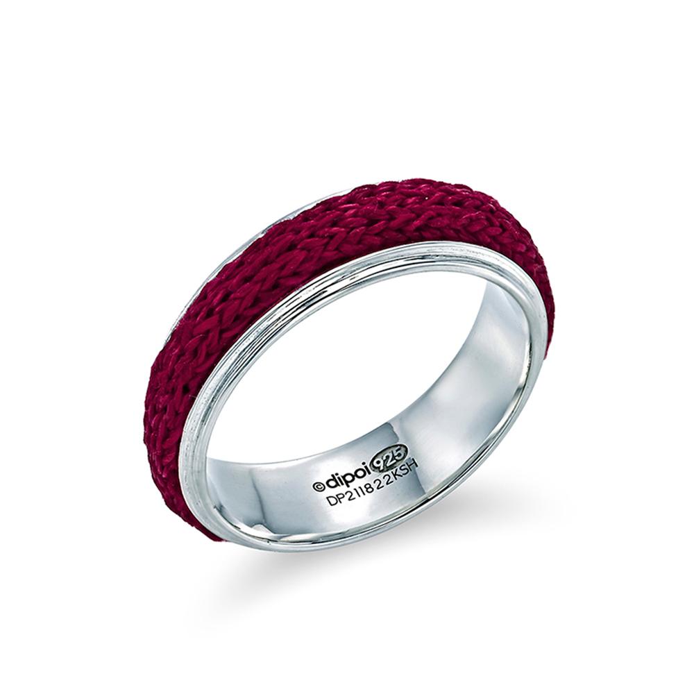 Silver ring and kitting ring set (5 colors)