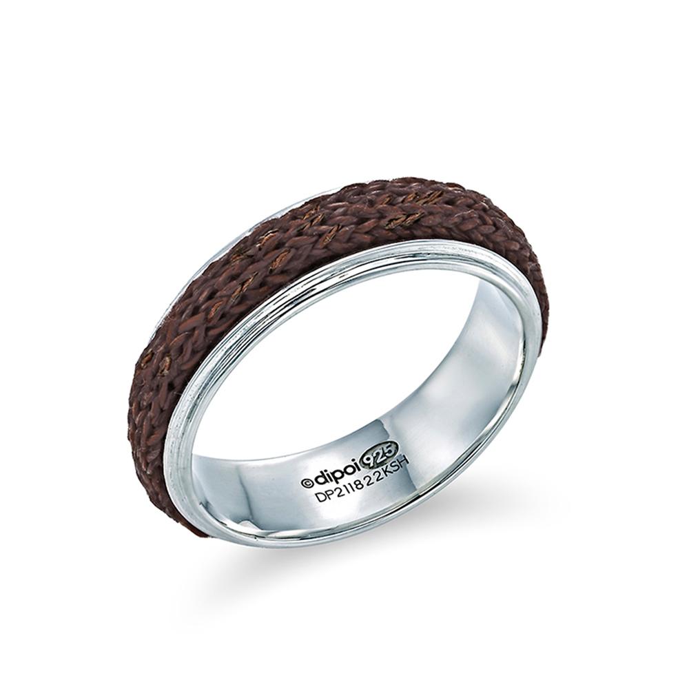 Silver ring and kitting ring set (5 colors)