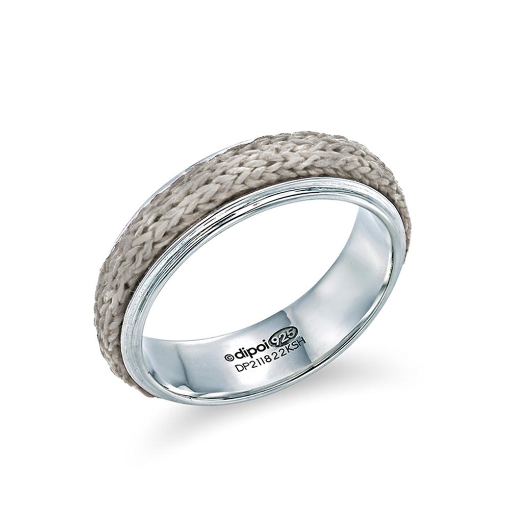 Silver ring and kitting ring set (5 colors)