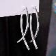 detail image1 Silver Two-Way Stick Cross Drop Earrings Black Swan