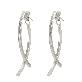 full image Silver Two-Way Stick Cross Drop Earrings Black Swan