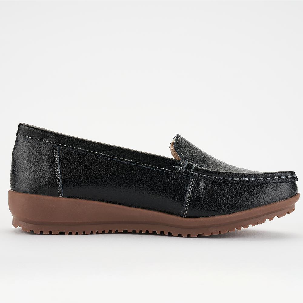 Cushioned Basic Daily Women Comfort Loafers / Black, 240