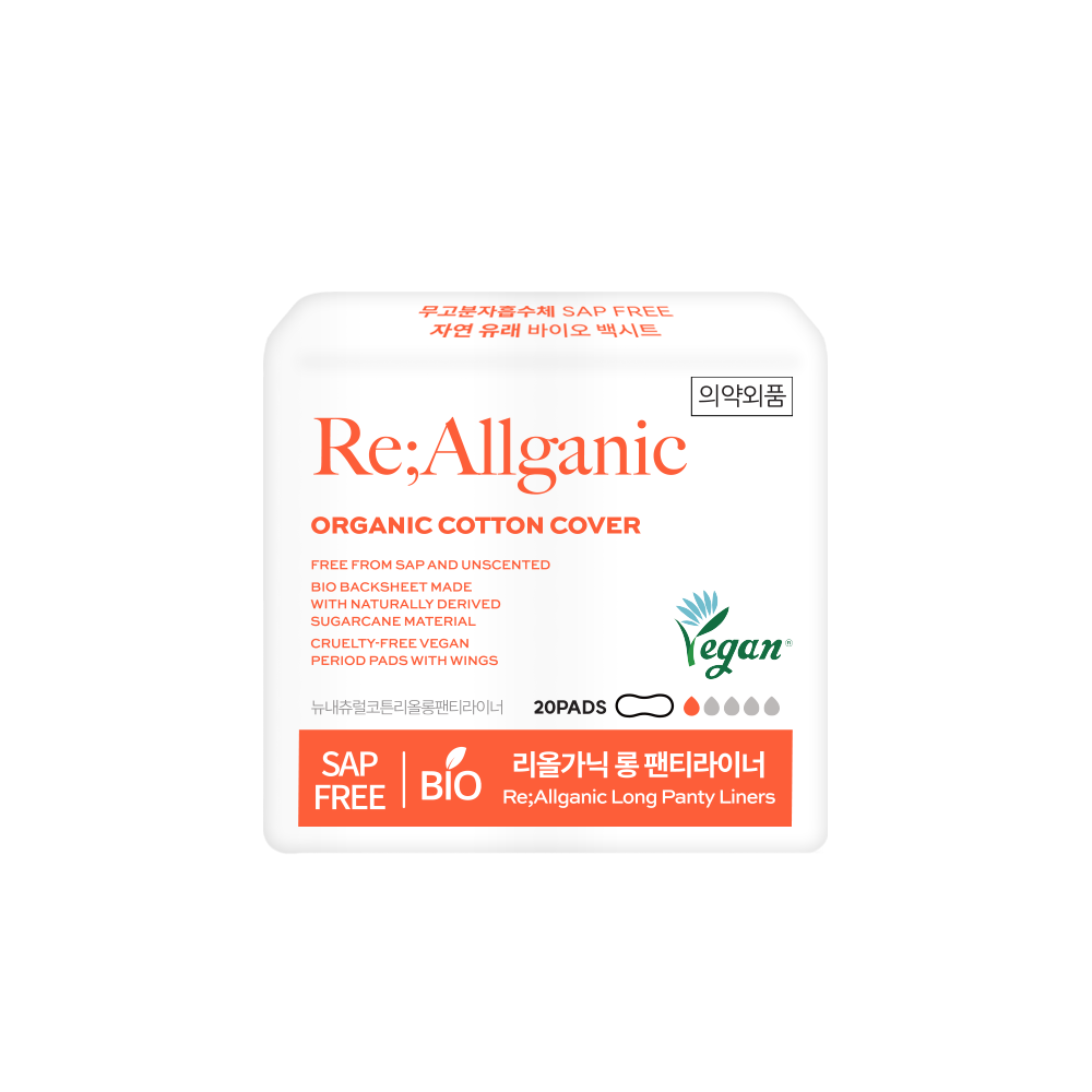 Natural Cotton Reallganic Organic Cotton Cover Sanitary Pads, Panty Liners