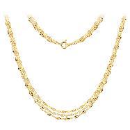 GOLD JJR MIRROR FLAT CABLE CHAIN NECKLACE & BRACELET