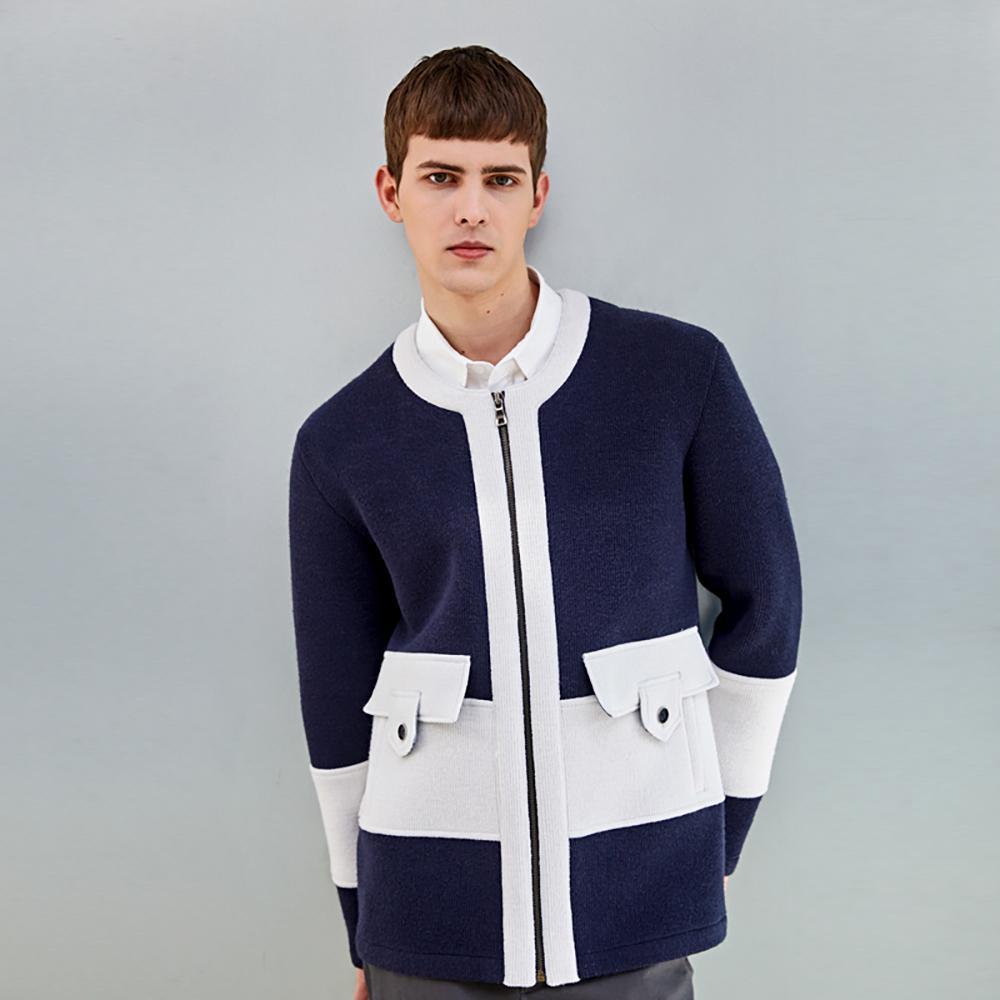 [CUSTOMUS] Waist scheme preppy neoprene jacket CXS23SKCD277