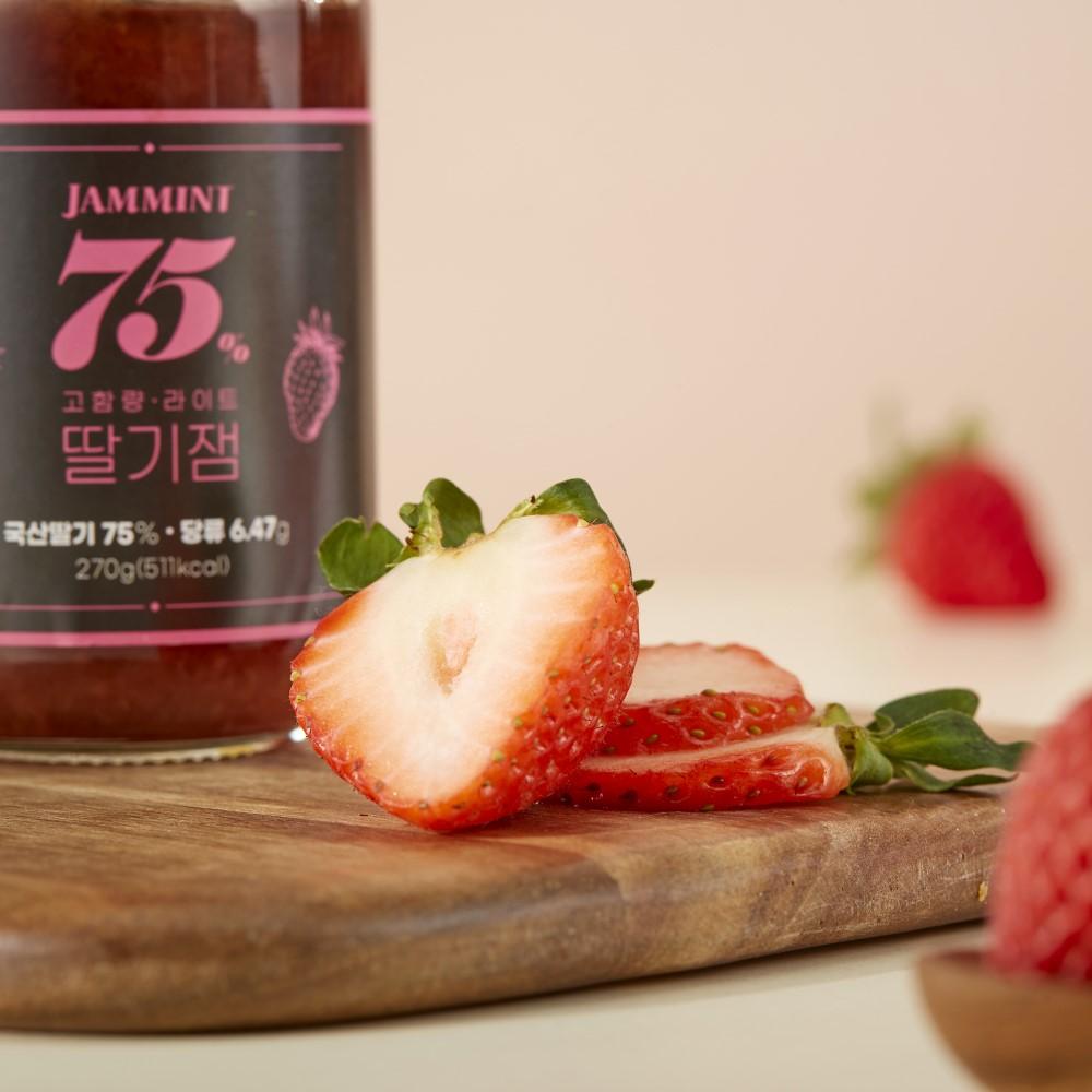JAMMINT 75% High content Light strawberry jam 270g