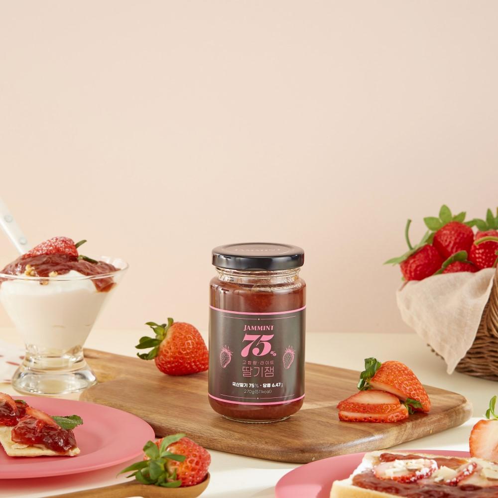JAMMINT 75% High content Light strawberry jam 270g