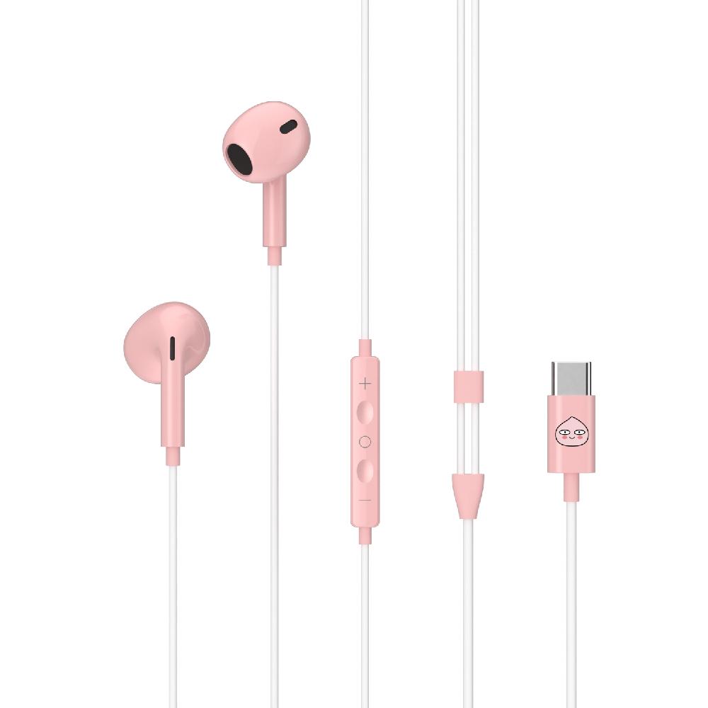 Kakao Friends Edition Type C Wired Earphones Cute Design Clear Sound Earbuds Headsets
