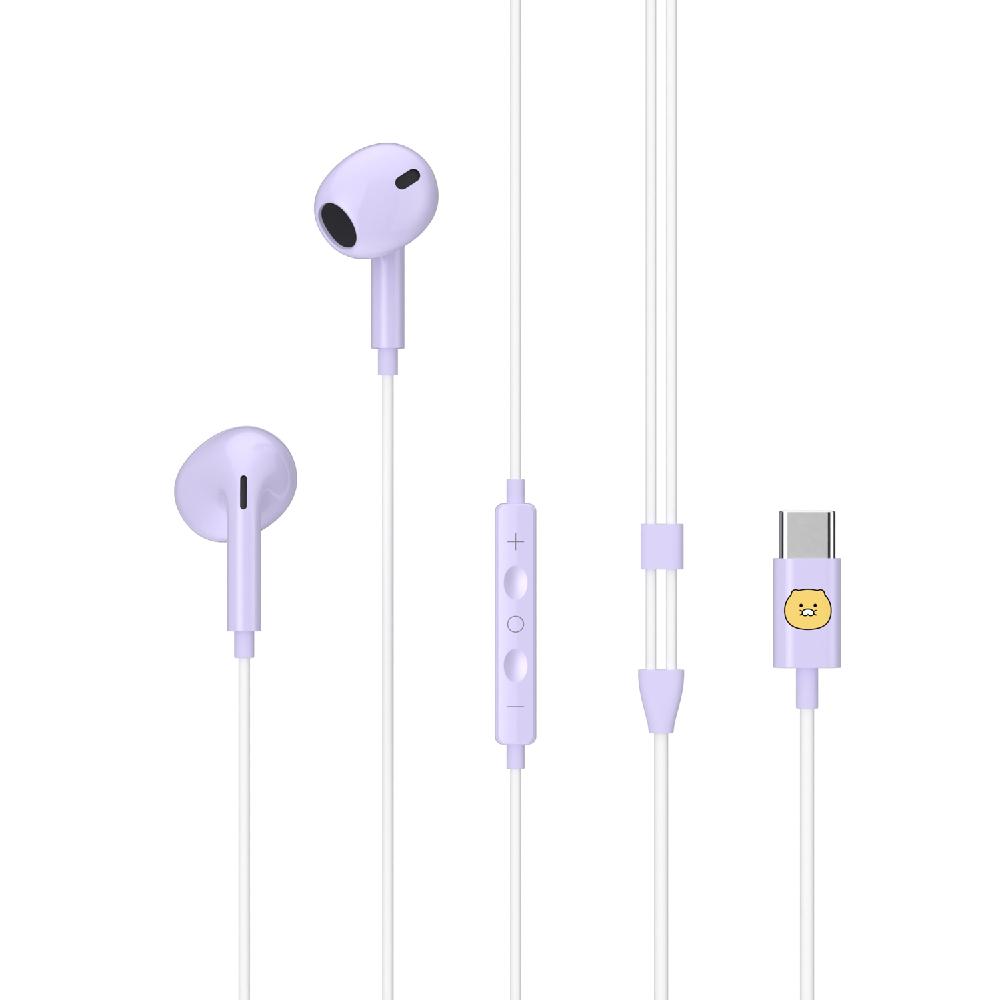 Kakao Friends Edition Type C Wired Earphones Cute Design Clear Sound Earbuds Headsets