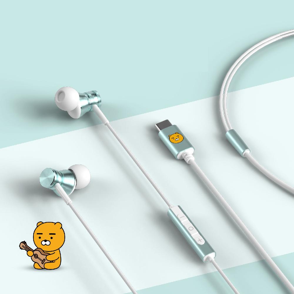 Kakao Friends Type-C Metal Earphones Clear Sound Durable Design Perfect Music Calls Official Quality